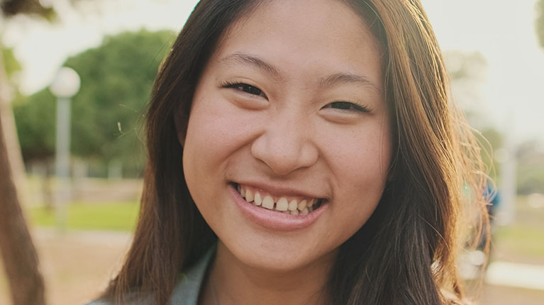 Woman smiling