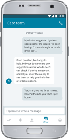 BlueCares VIP Screenshot Chat