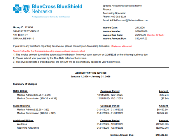 Administration Invoice