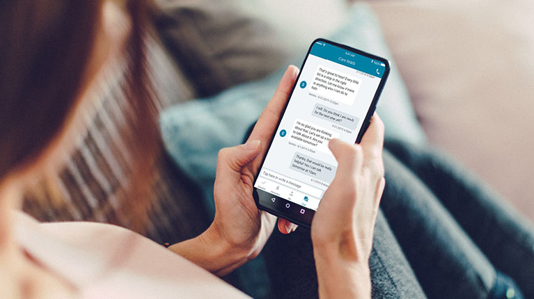 Chat in app with health advocates.