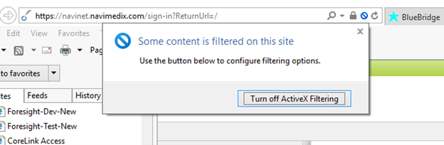 Turn off ActiveX Filtering